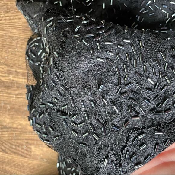 Halston Heritage‎ Beaded Wrap Cocktail Dress Size 2 - Picture 8 of 9